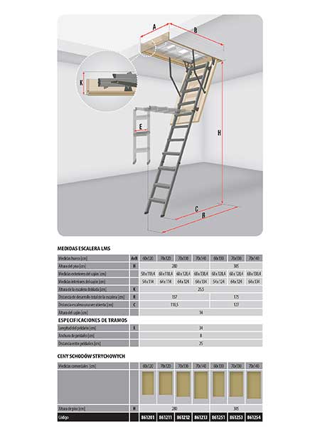 ESCALERA ESCAMOTEABLE LMS - Imagen 2